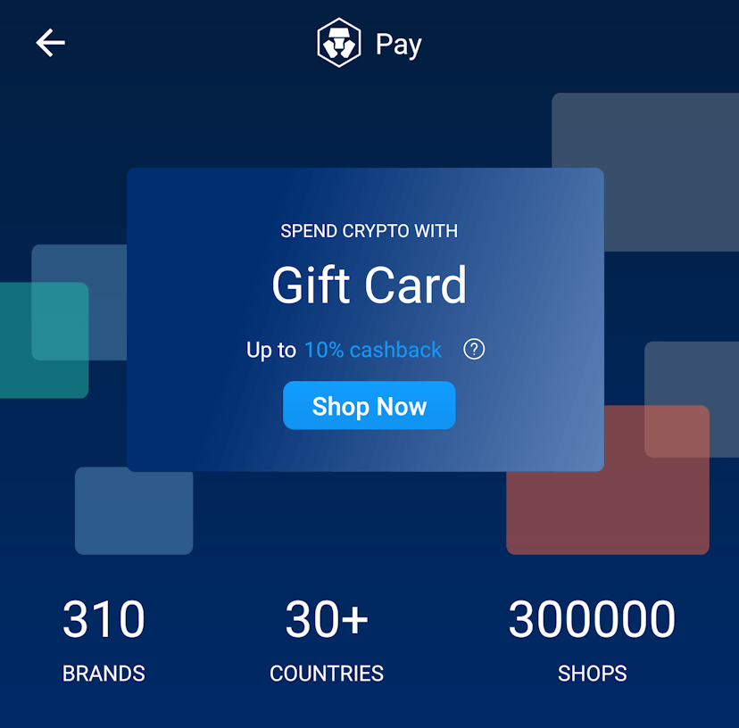 can you use gift card on crypto.com
