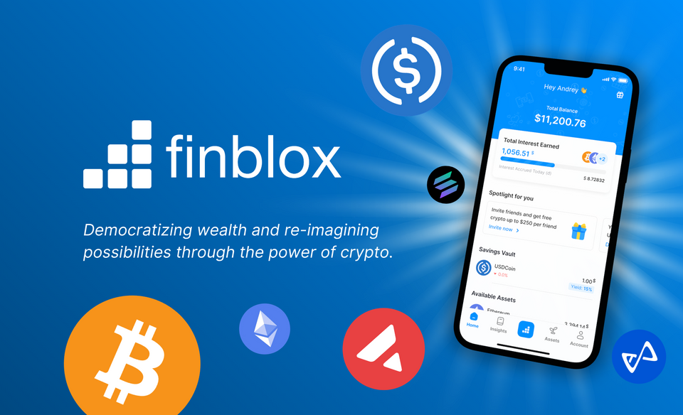 Finblox earn up to 90% APY on your crypto and 15% with USDC
