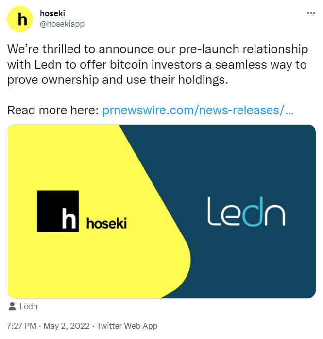 Hoseki and Ledn partnership