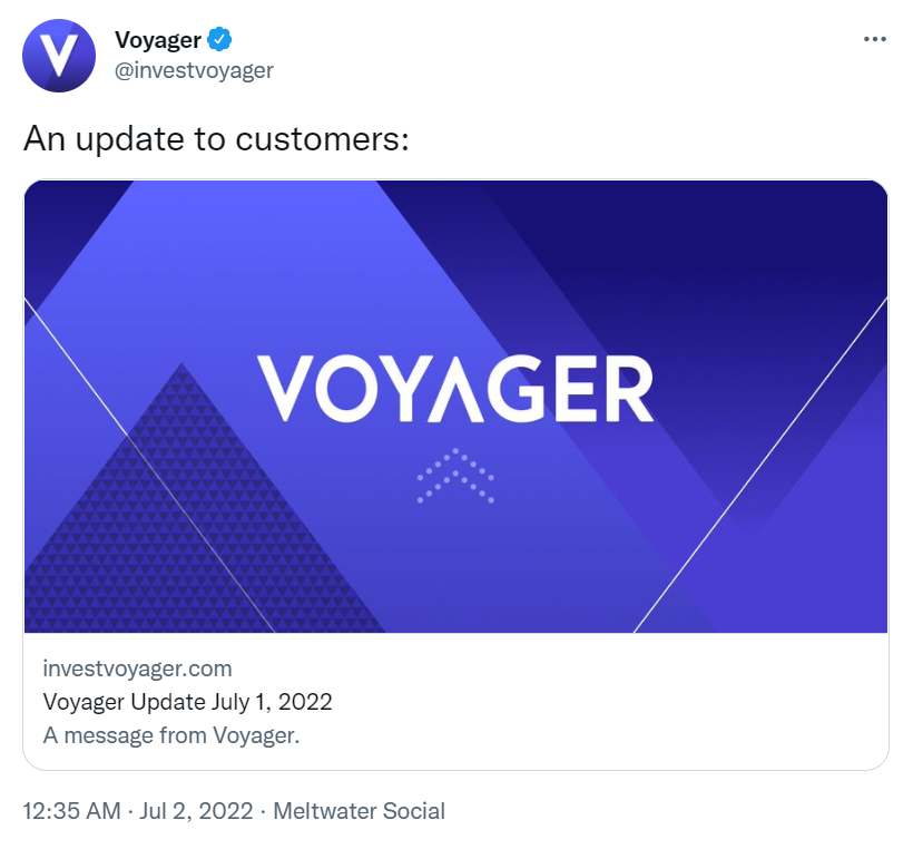 Voyager suspends withdrawals